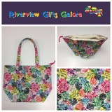 Large Tote Bag With Zip - Multi-Coloured Leaves Large Tote Bag With Zip - Multi-Coloured Leaves